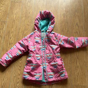 Hatley Multi-colour Hearts Microfiber Rain Jacket Size 5